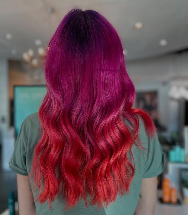 14. Crimson Magenta Ombre - Vivid Hair Color