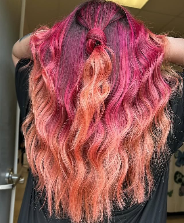 16. Raspberry to Peach Melt - Vivid Hair Color