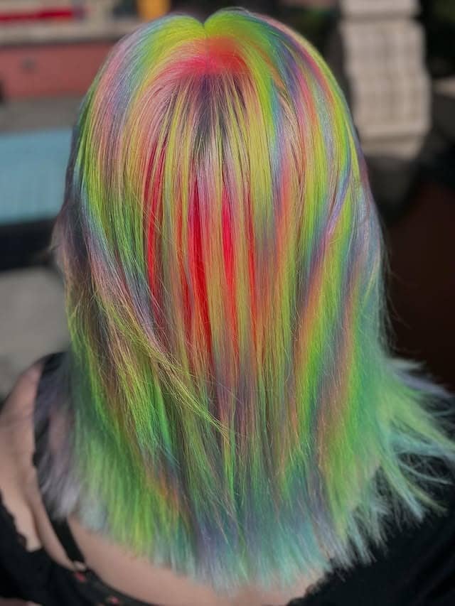 19. Neon Prism Layers - Vivid Hair Color