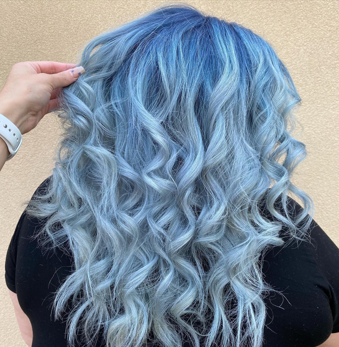 21. Icy Blue Curls - Vivid Hair Color