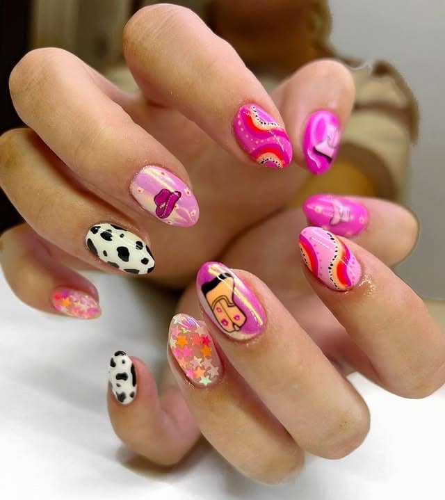 4. Western Pop Art Fantasy - cowgirl nail ideas