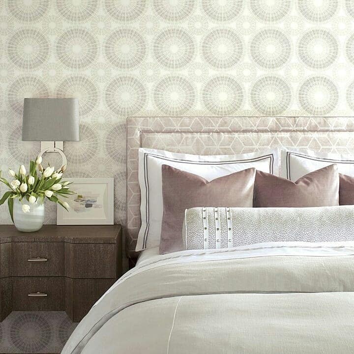 3. Radiant Neutrals with Subtle Geometry - wallpaper ideas for bedroom