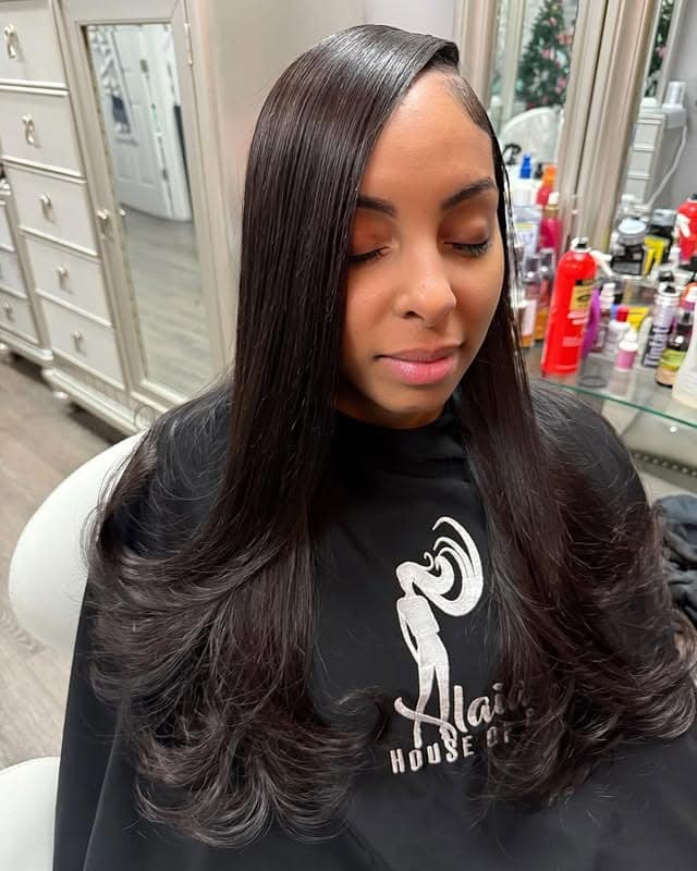 6. Long Layers with Flipped Ends - Quick Weave Hairstyles