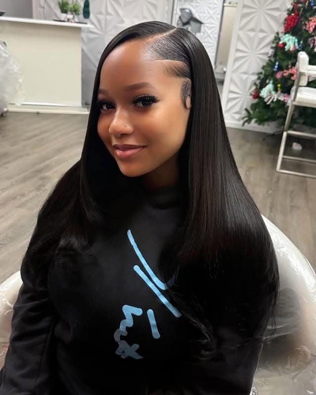 22. Sleek Side-Part Silk Weave - Quick Weave Hairstyles