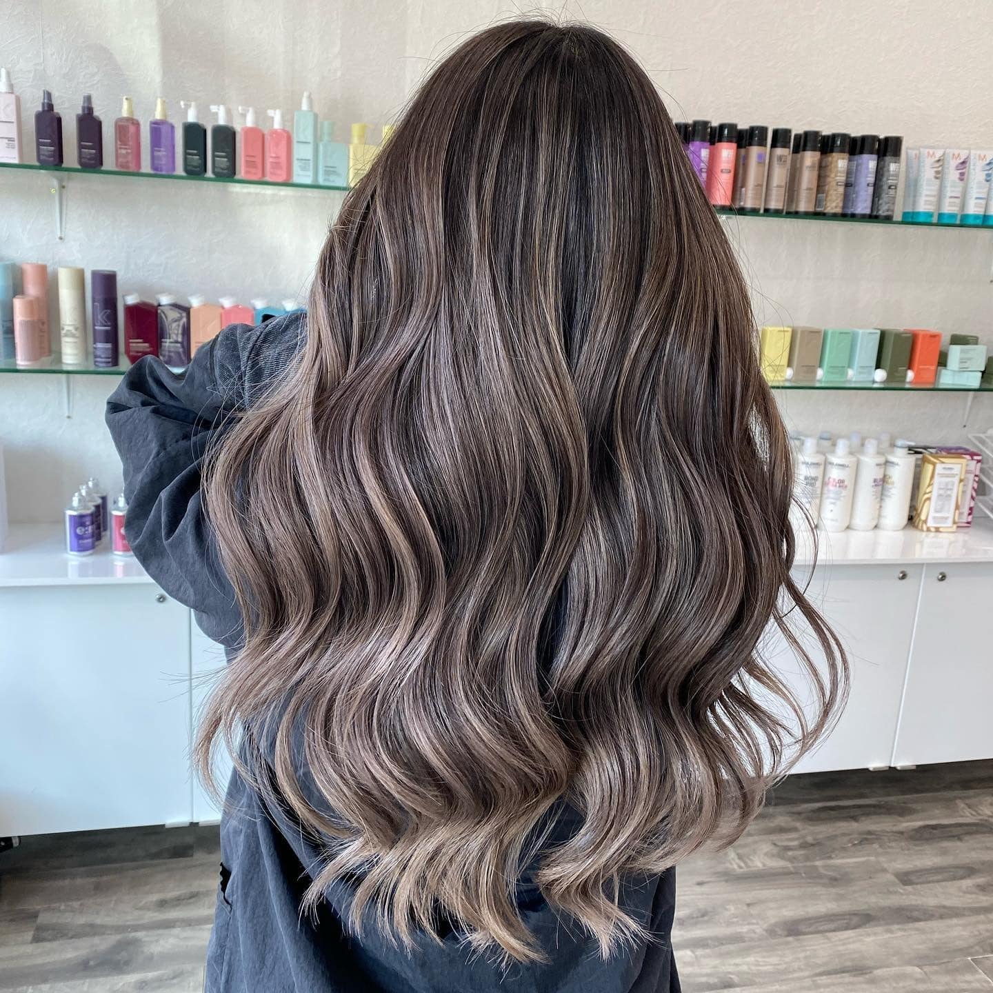 22. Deep Ash Blonde with Long Glam Waves - Light Ash Blonde Hair Color