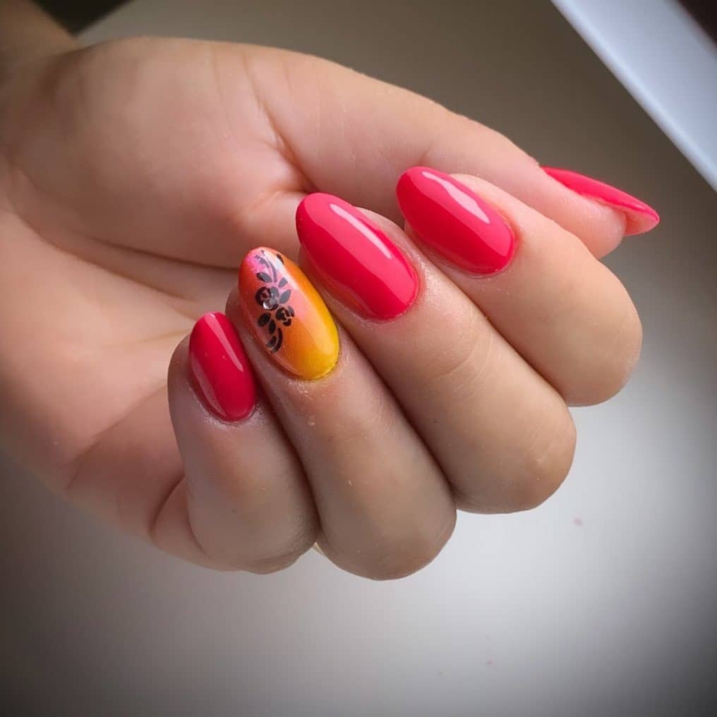 5. Tropical Accent Nail - cruise ship nail ideas