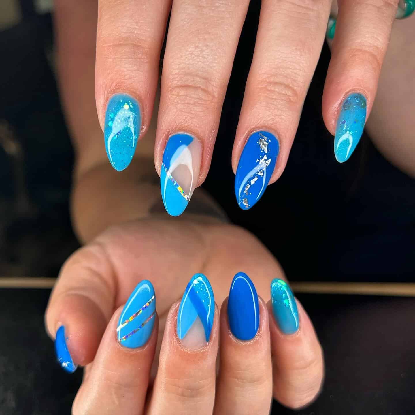 19. Ocean Wave Blues - cruise ship nail ideas