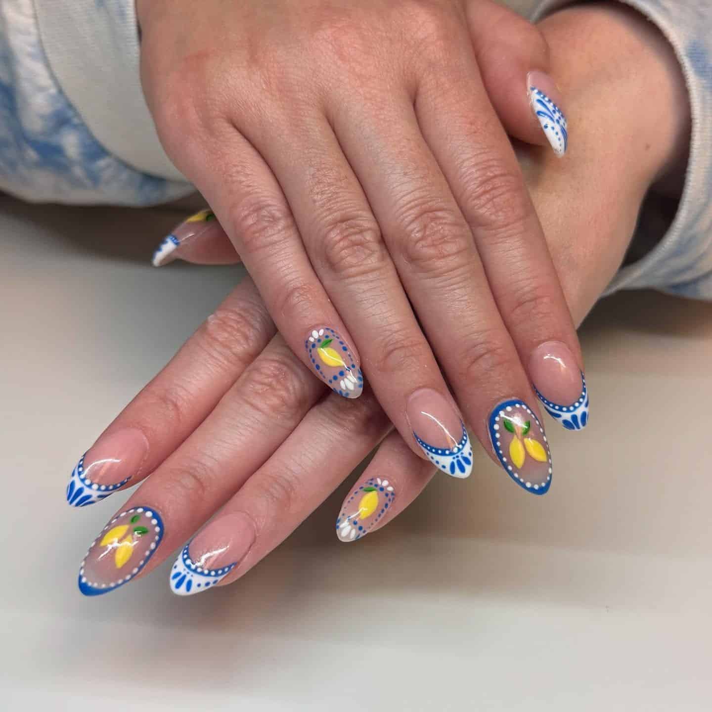 20. Mediterranean Lemon Delight - cruise ship nail ideas