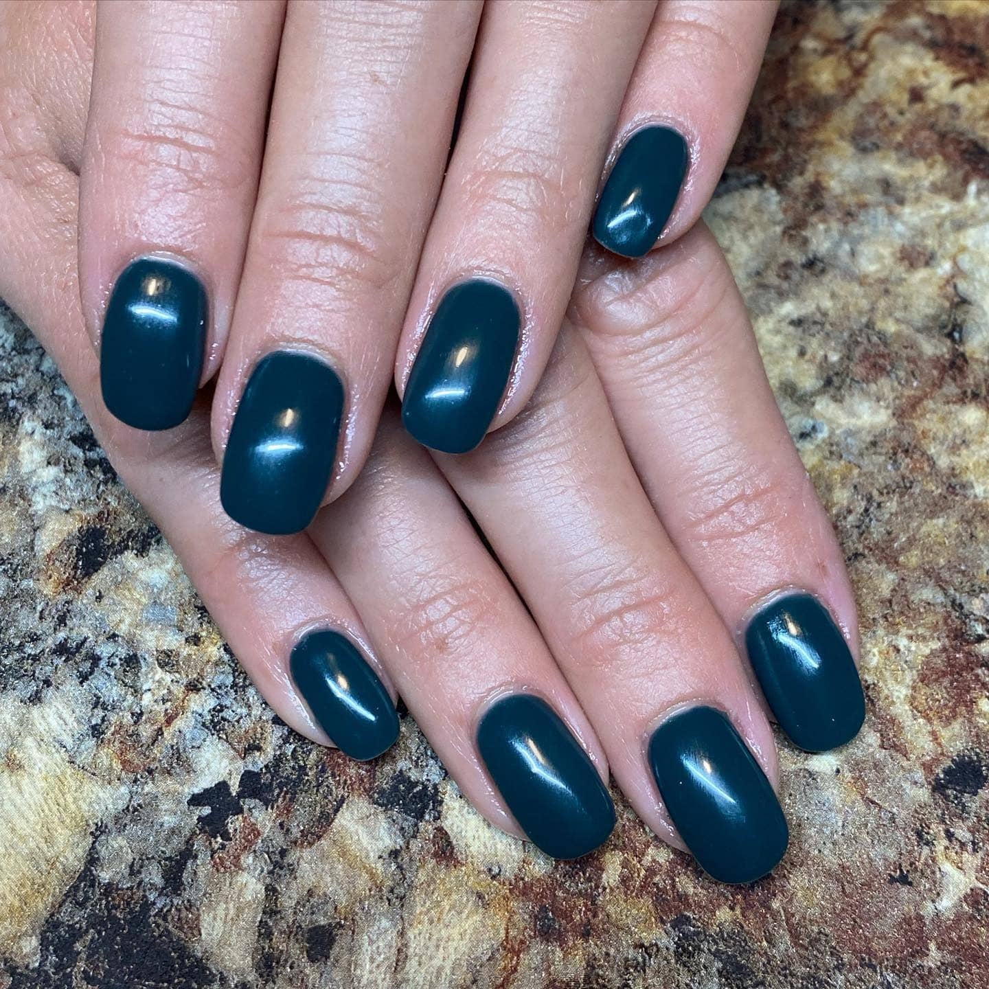 13. Classic Dark Teal Simplicity - dark teal nail ideas