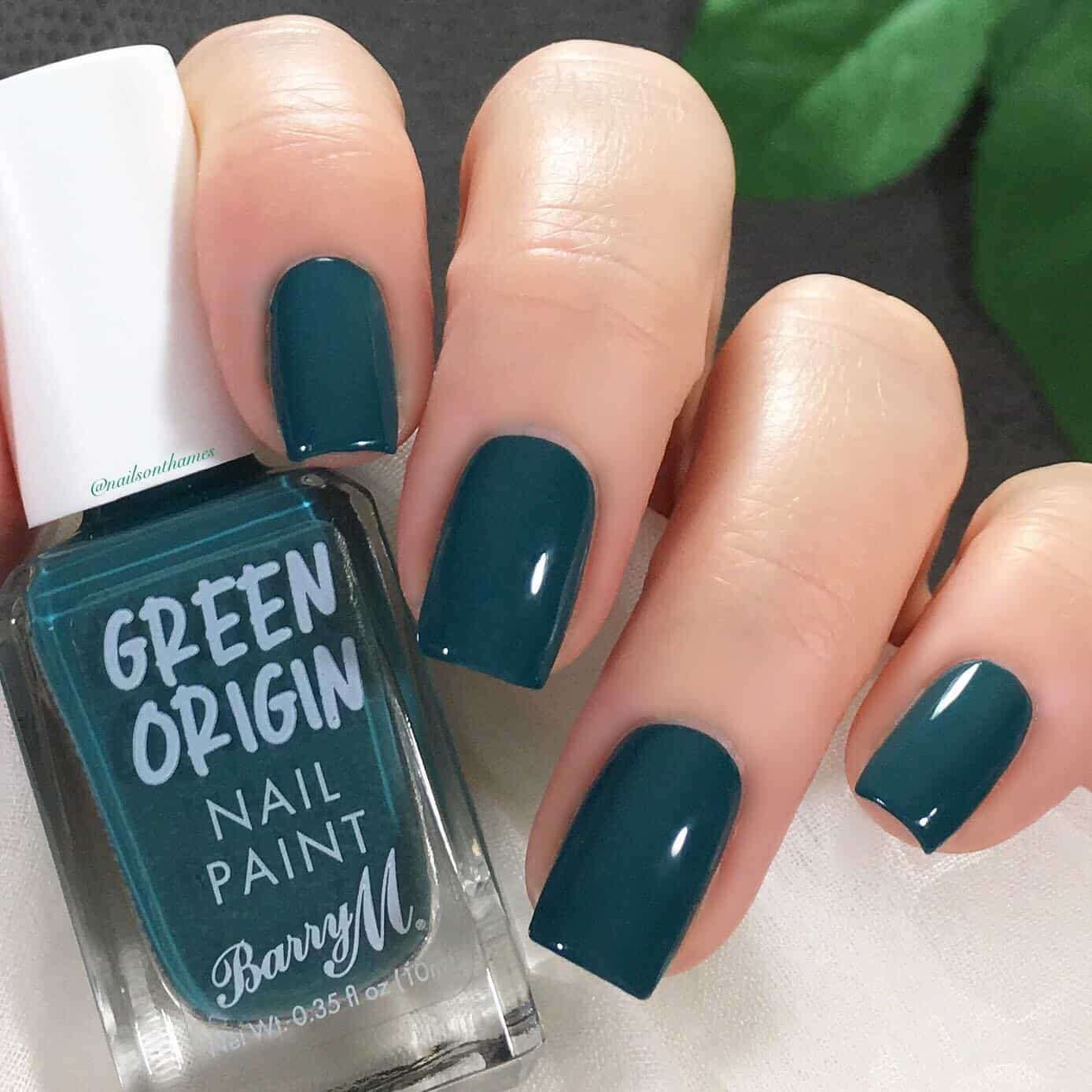 20. Barry M Dark Teal Gloss - dark teal nail ideas