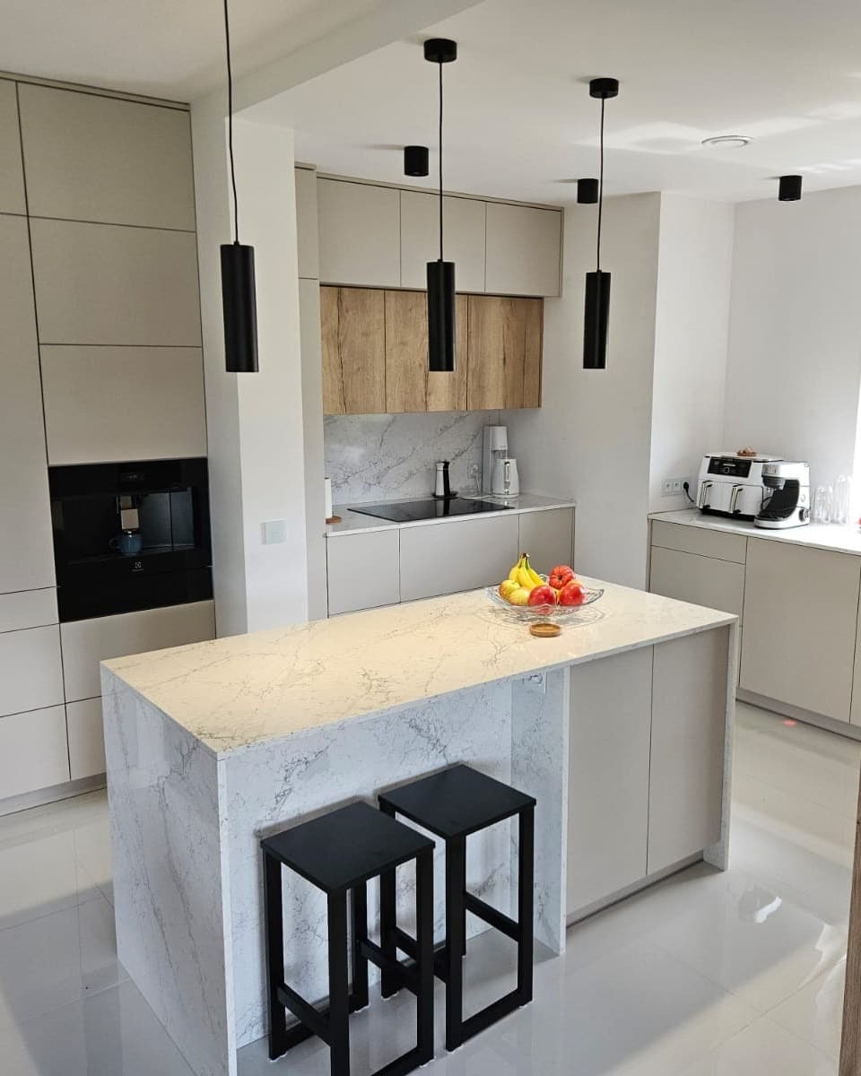 16. Minimalist White with Sleek Edges - countertop ideas for kitchen