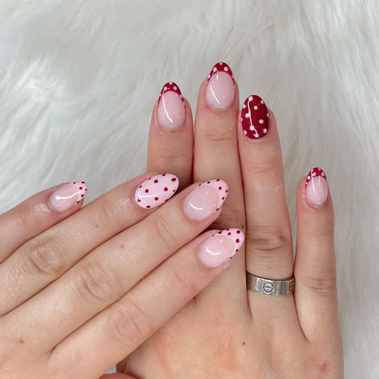 4. Cherry Polka Pop - dot nail ideas