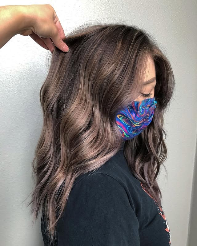 8. Velvet Mocha Mushroom Waves - Mushroom Hair Color