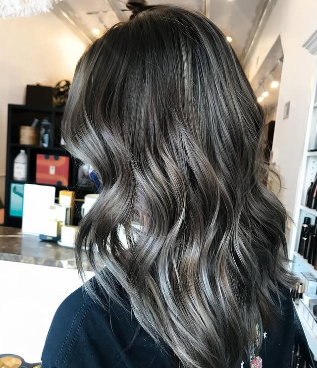 10. Glossy Espresso Mushroom Waves - Mushroom Hair Color