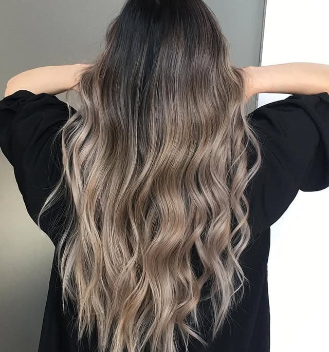 15. Rooted Beige Mushroom Balayage - Mushroom Hair Color