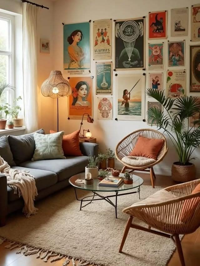 15. Retro-Inspired Comfort in Terracotta and Green - small living room ideas