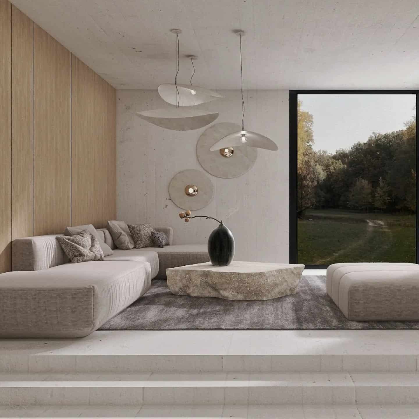 21. Organic Modern Minimalism in Soft Neutrals - aesthetic living room ideas