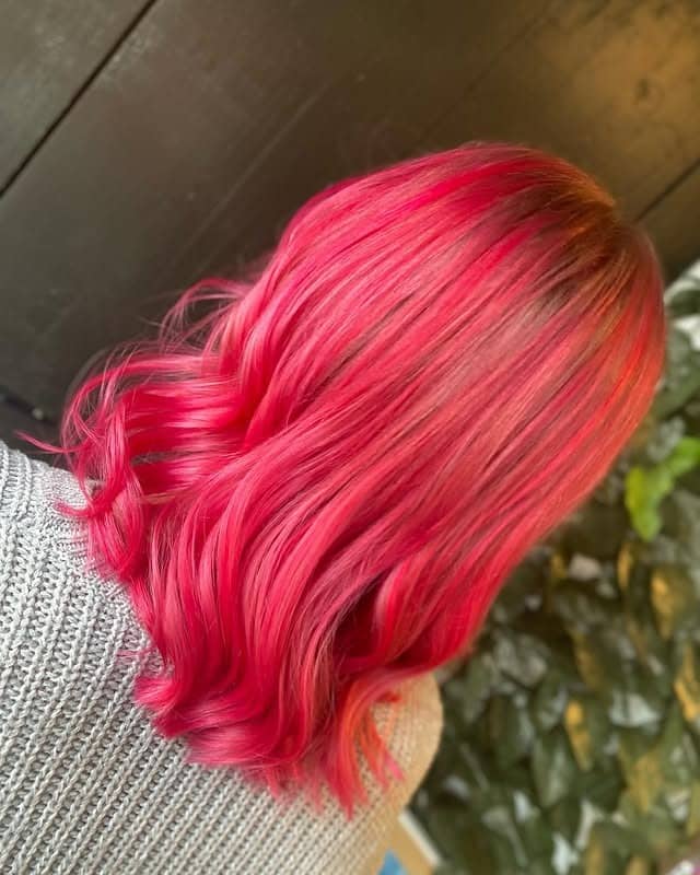 3. Warm Rose Magenta with Flowing Texture - Dark Pink Hair Color