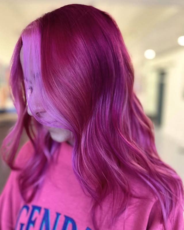 17. Pink Orchid Blend with Subtle Violet Tones - Dark Pink Hair Color