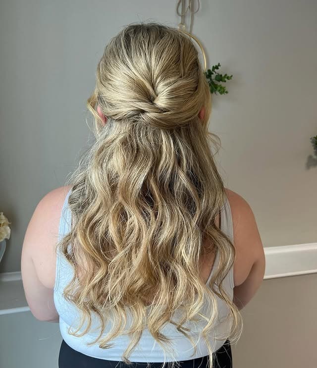 6. Simple Knot Half Up – Light Beach Blonde - Half Up Half Down Hairstyles