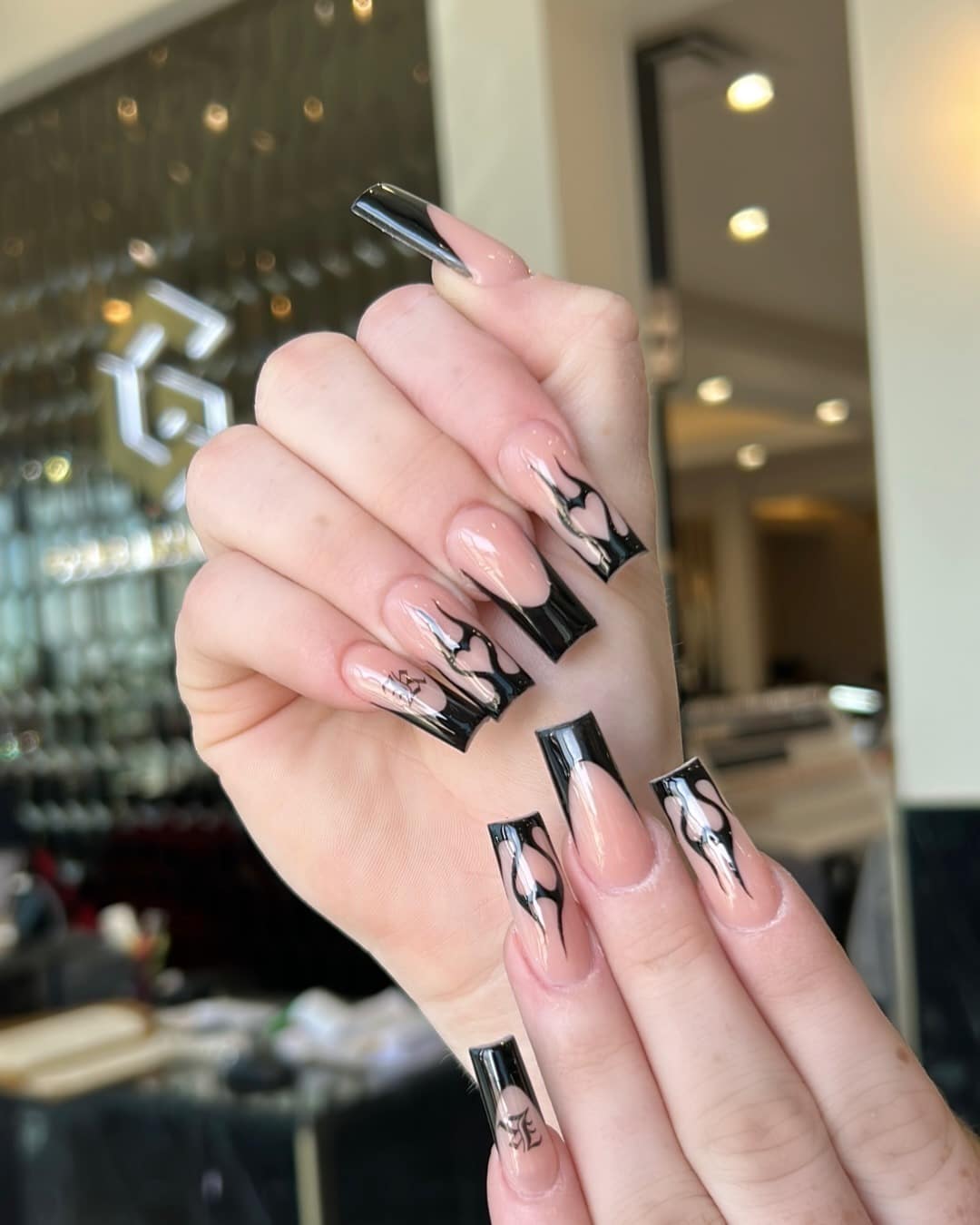 18. Abstract Jet Flames - edgy nail ideas