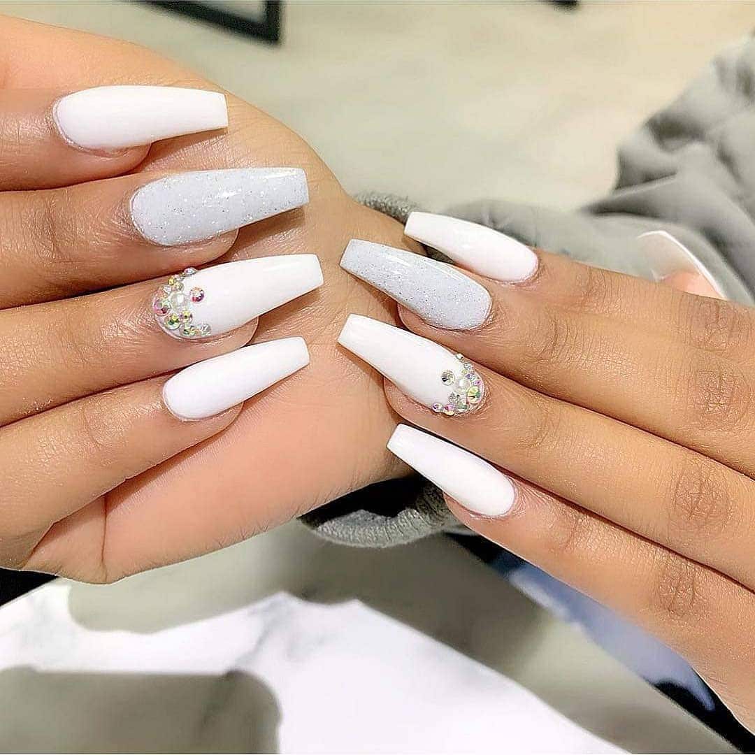 2. Snow White Glamour - exotic nail ideas