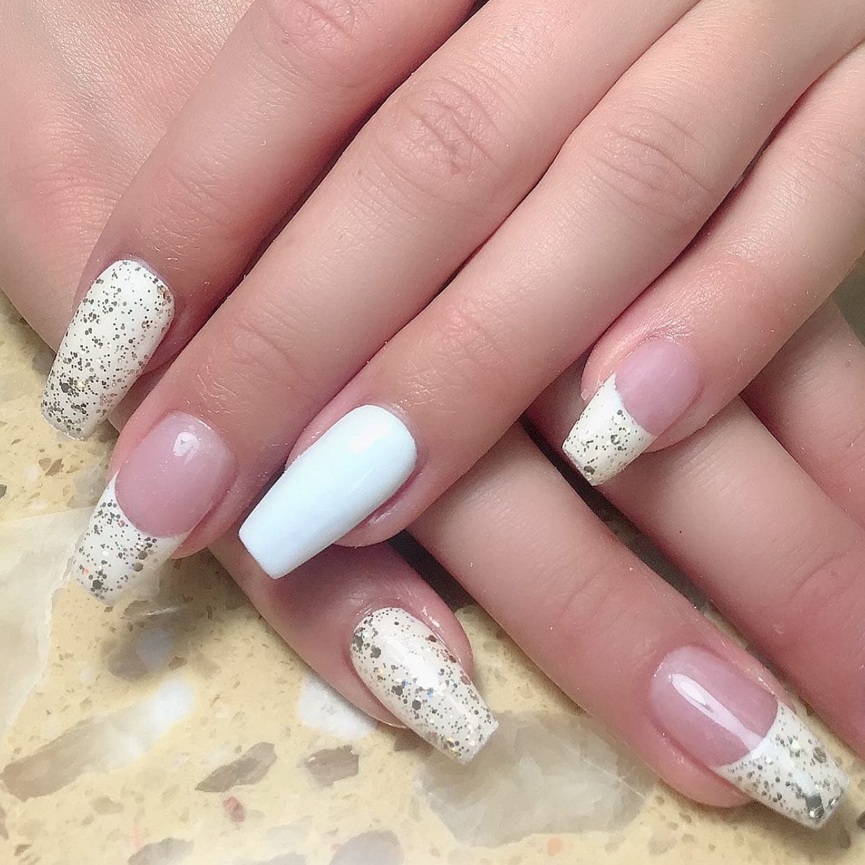 4. Frosted French Fusion - exotic nail ideas