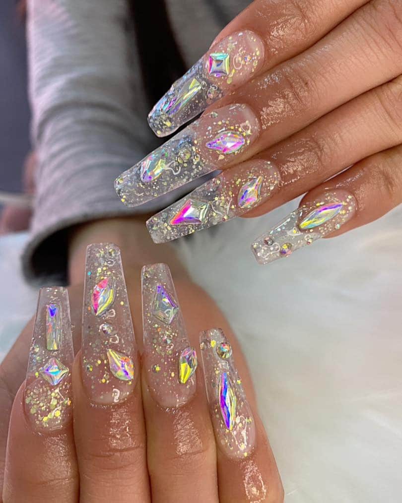 17. Crystal Mirage Nails - exotic nail ideas
