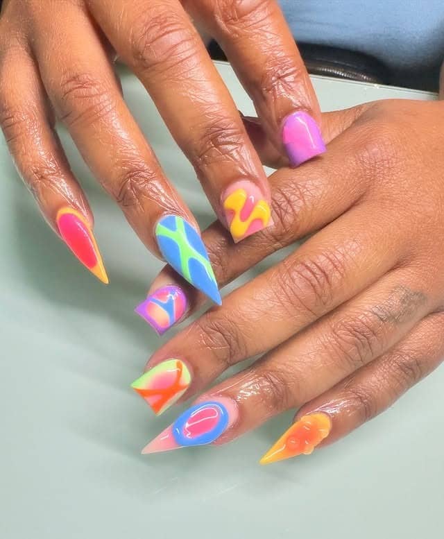 19. Pop Art Fantasy Nails - exotic nail ideas