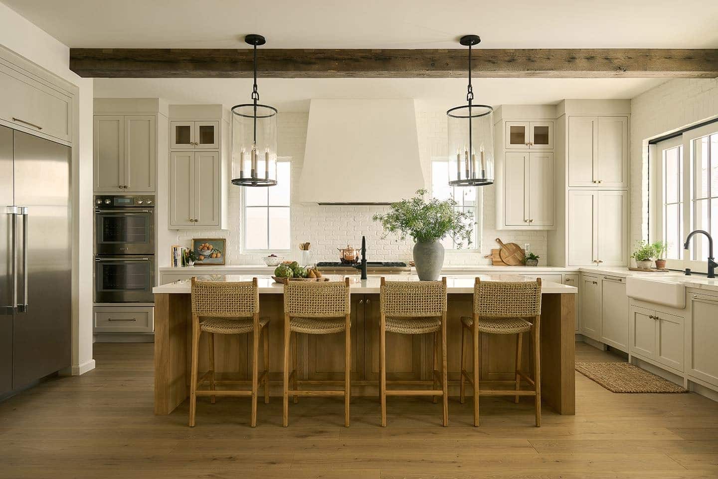 13. Warm Neutrals with Natural Texture - neutral kitchen ideas