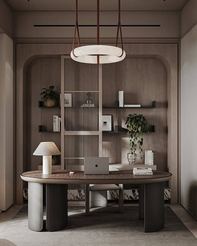 2. Contemporary Elegance with Natural Accents - office ideas for women