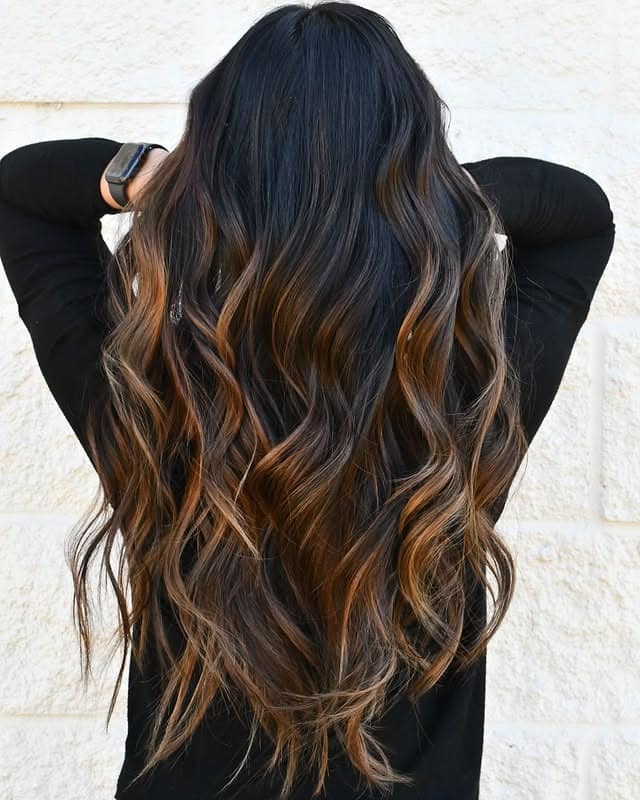 12. Cinnamon-Infused Espresso Balayage - Espresso Hair Color