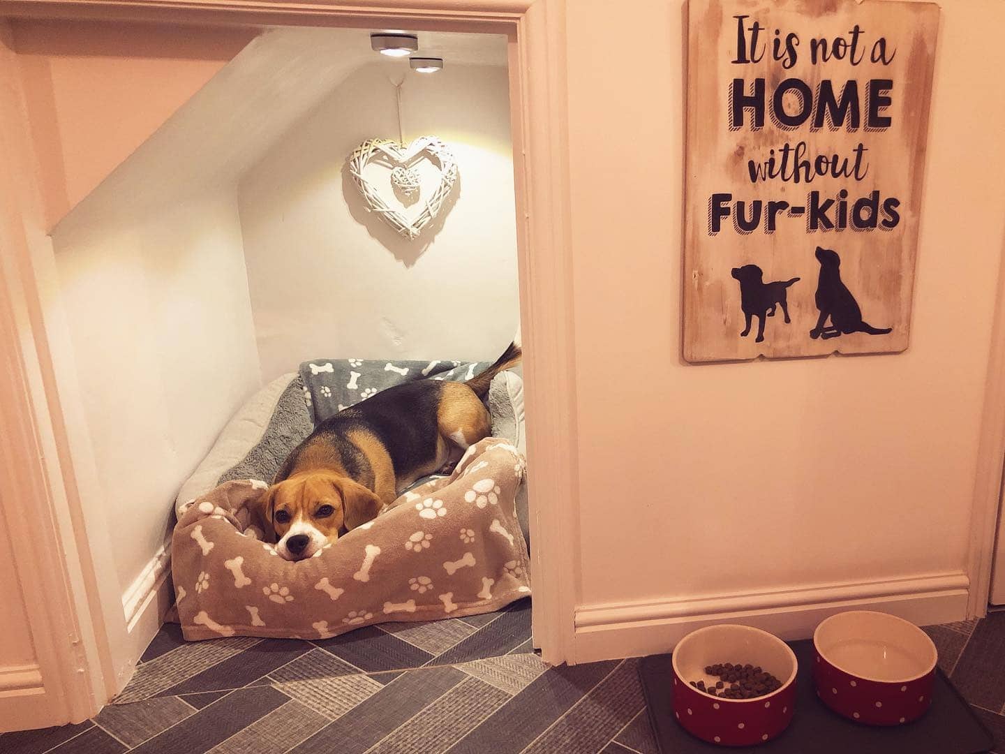 2. Under-Stair Comfort Suite with Warm Neutrals - dog bedroom ideas