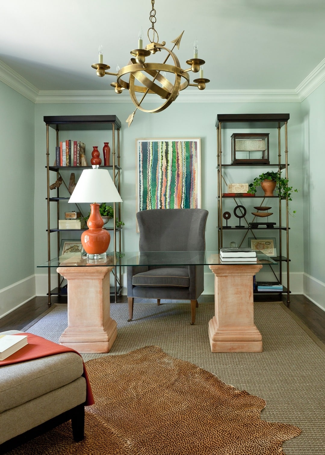 1. Elegant Earth-Toned Workspace with Modern Flair - bright office ideas