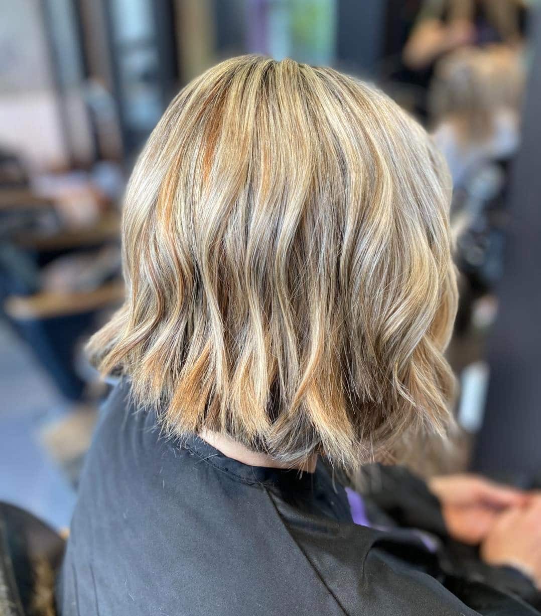 15. Golden Balayage Choppy Bob - Short Choppy Hair