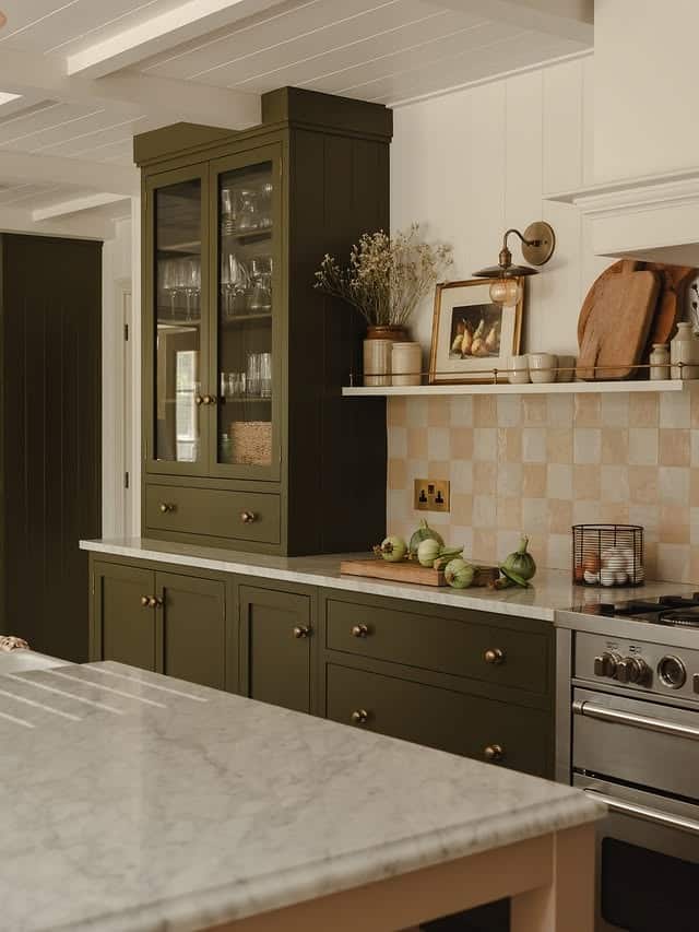 1. Olive Charm Kitchen - kitchen color ideas