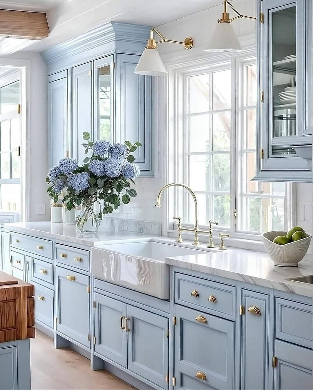 2. Powder Blue Elegance - kitchen color ideas