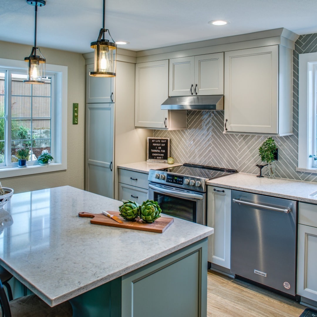 3. Modern Coastal Retreat - kitchen color ideas