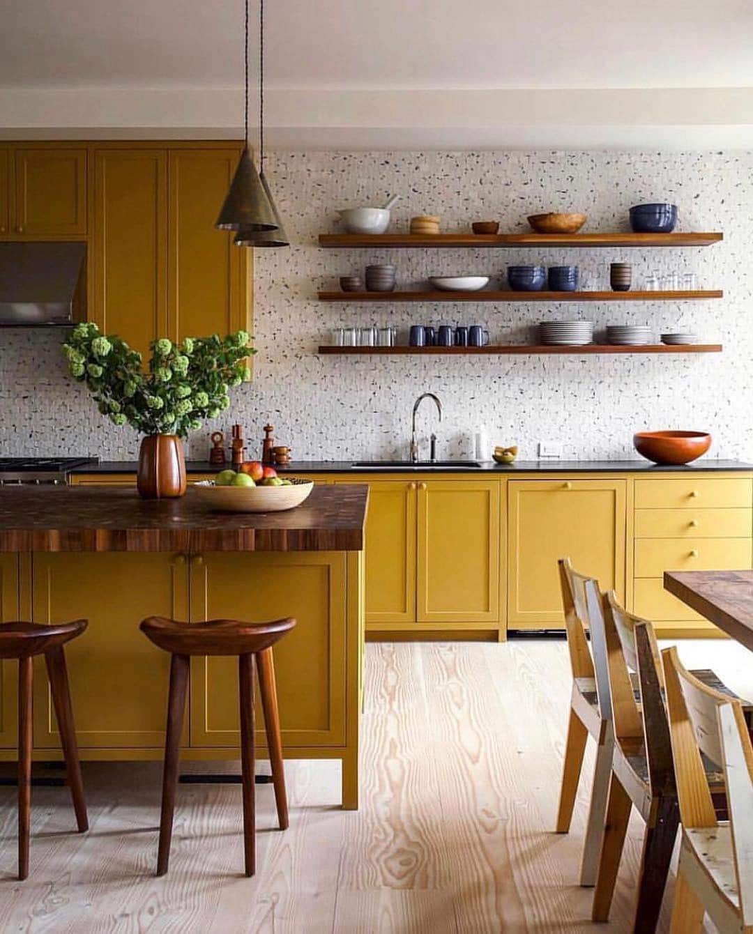 12. Golden Mustard Warmth - kitchen color ideas