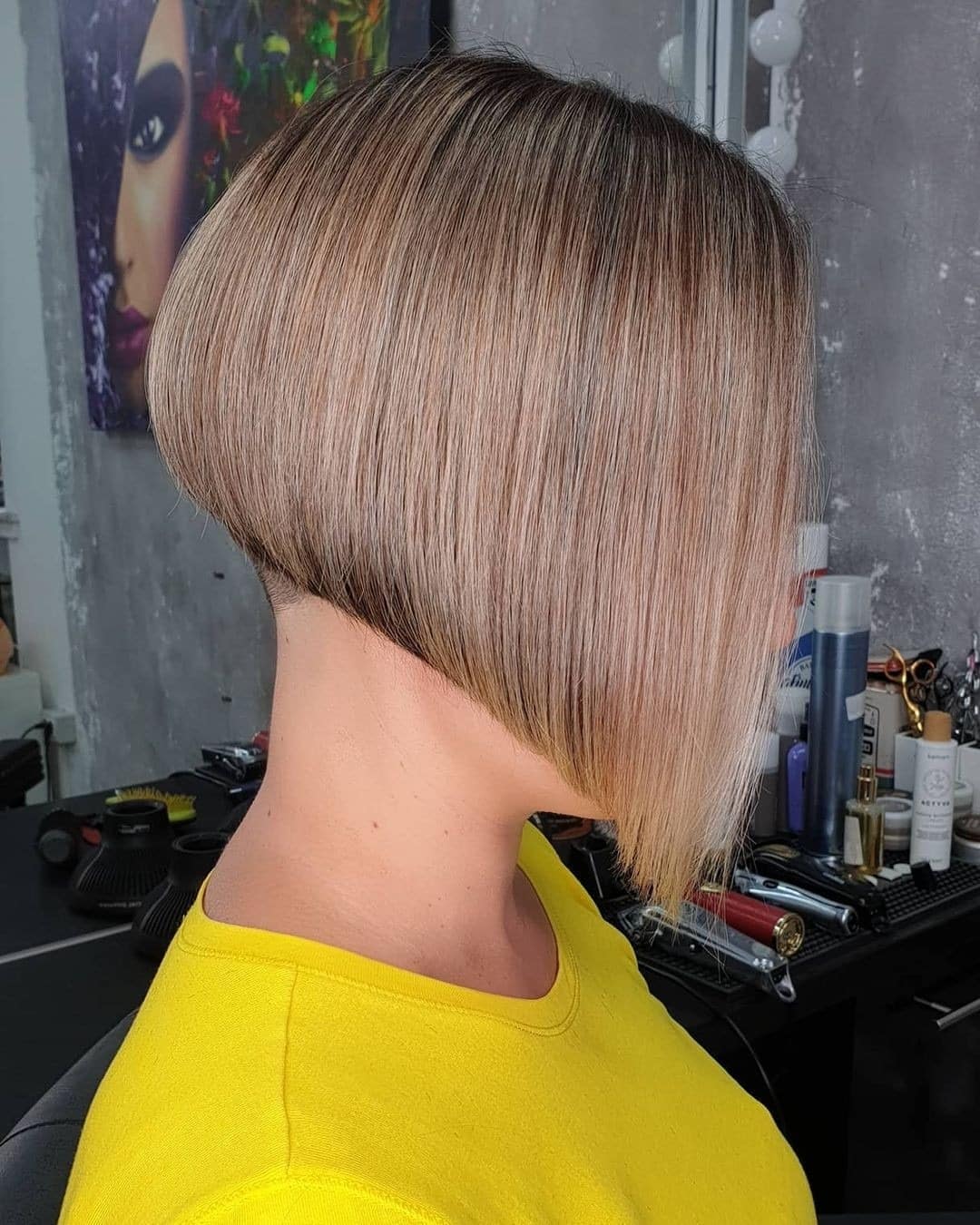 9. Pearl Beige Graduated Bob - Angled Bob Hairstyles