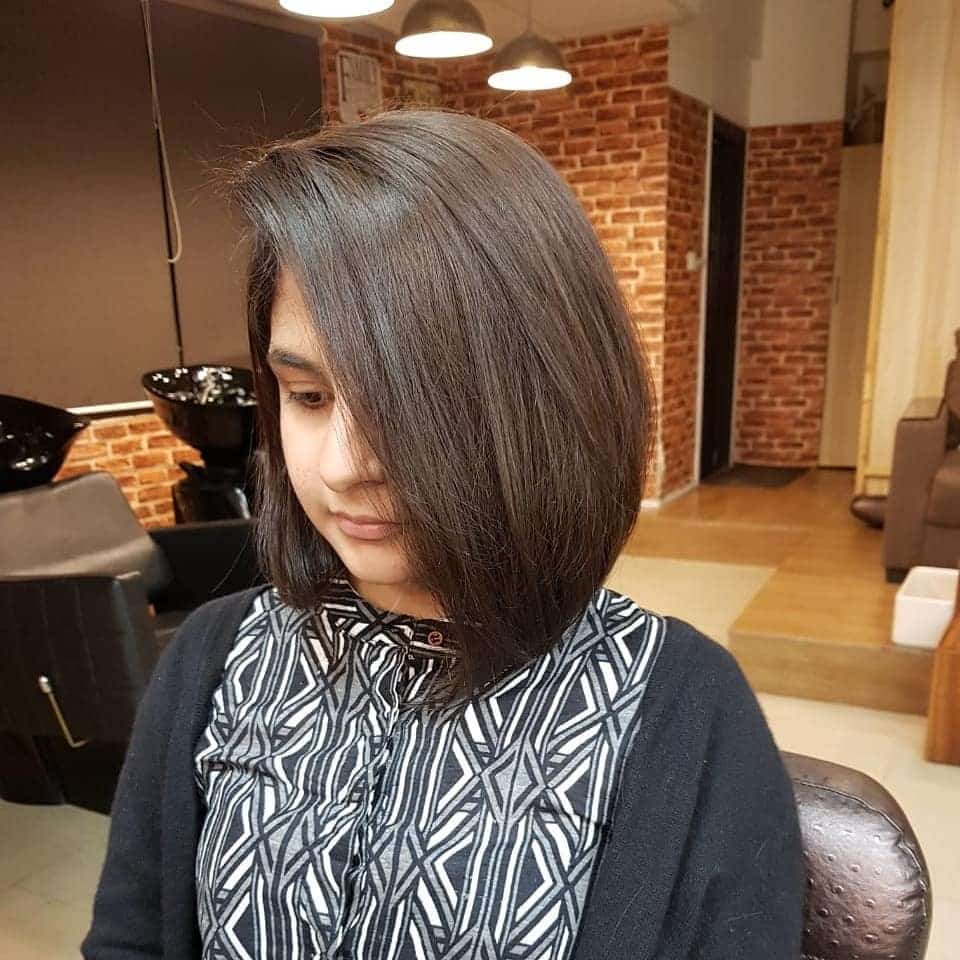 14. Silky Espresso Angled Bob - Angled Bob Hairstyles