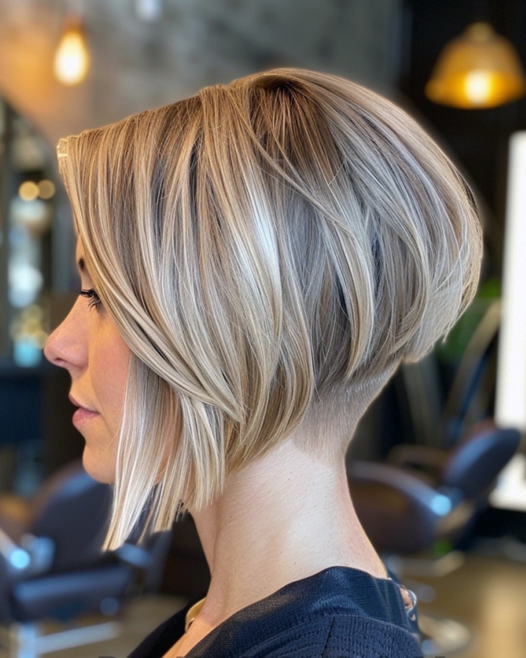 19. Cool Champagne Graduated Bob - Angled Bob Hairstyles