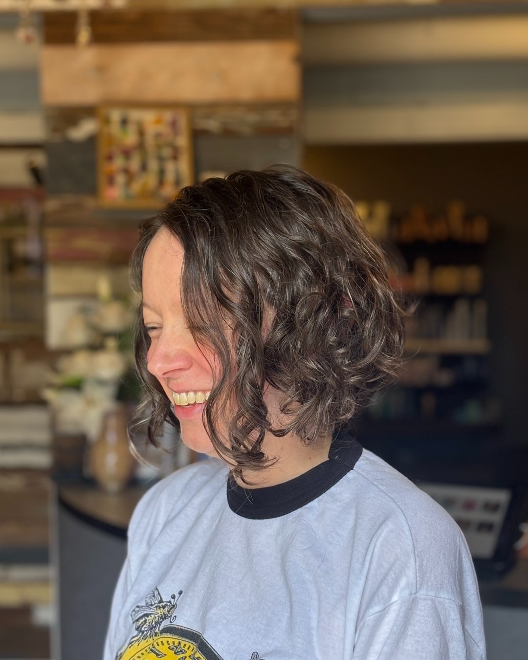 20. Curly Chocolate Angled Bob - Angled Bob Hairstyles