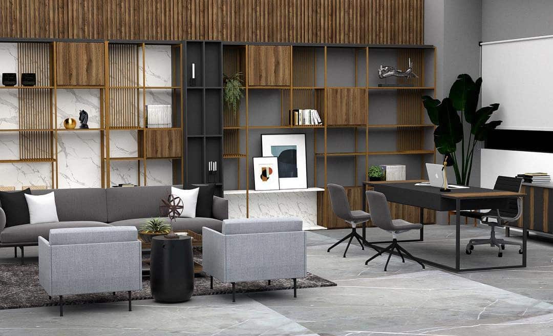 3. Contemporary Lounge Fusion - open space office ideas