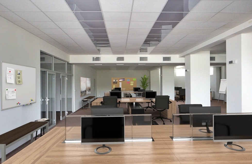 5. Neutral Productivity Zone - open space office ideas