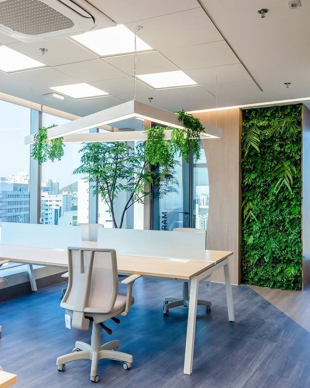 20. Biophilic Sky Office - open space office ideas