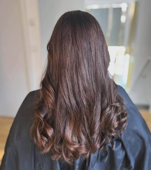 5. Rich Mahogany Flow - Dark Brown Balayage