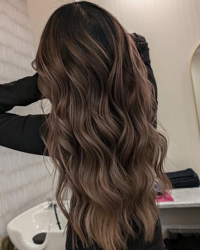 18. Midnight Ash Waves - Dark Brown Balayage