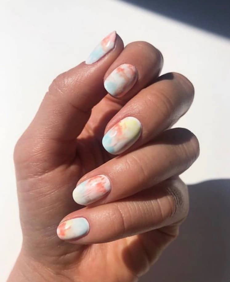 15. Dreamy Pastel Cloud Nails - hippie nail ideas