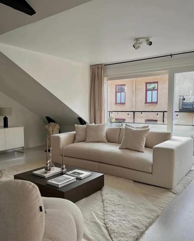 5. Urban Soft Modern Living - black and cream living room ideas